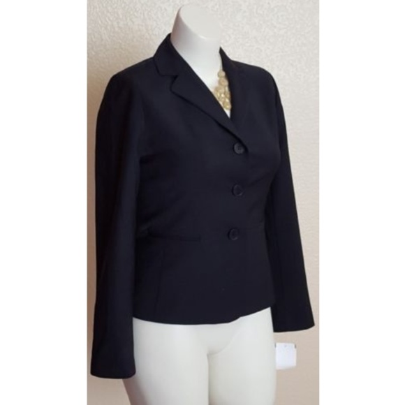 Talbots Wool Blazer Jacket Career Office Work Blue - Picture 1 of 11